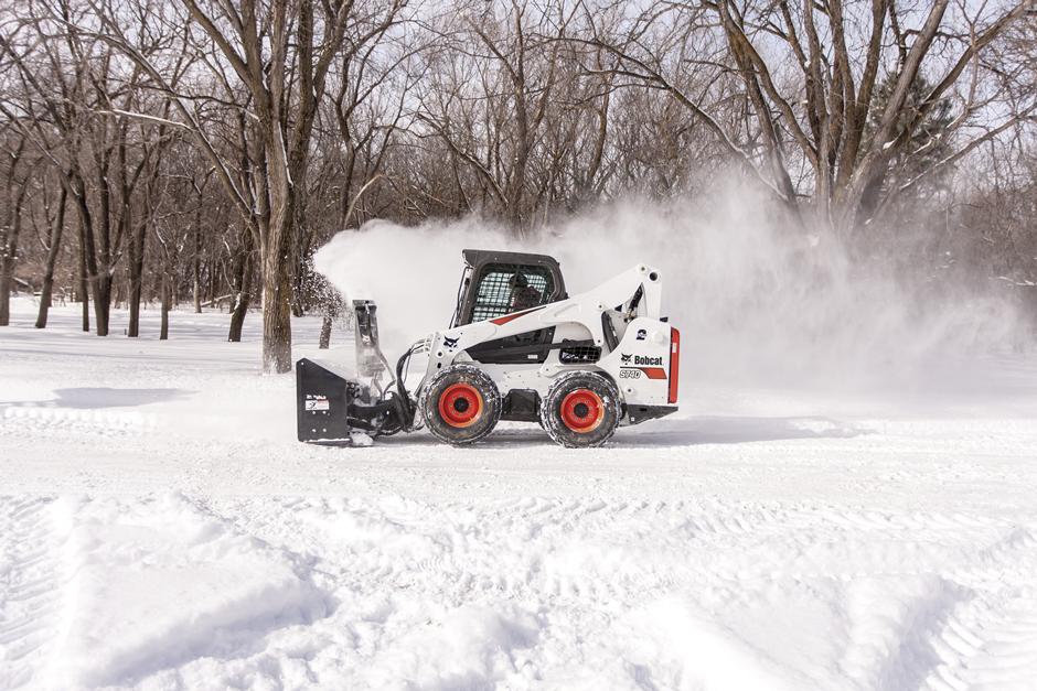 Bobcat Skid Steer with Snow Blower Attachment